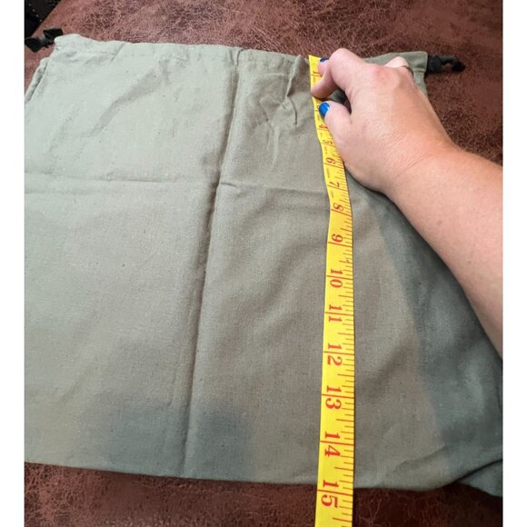 Fabiana Filippi Drawstring Dust Bag 14" x 13" Grey Linen Logo Storage Pouch - Picture 5 of 5